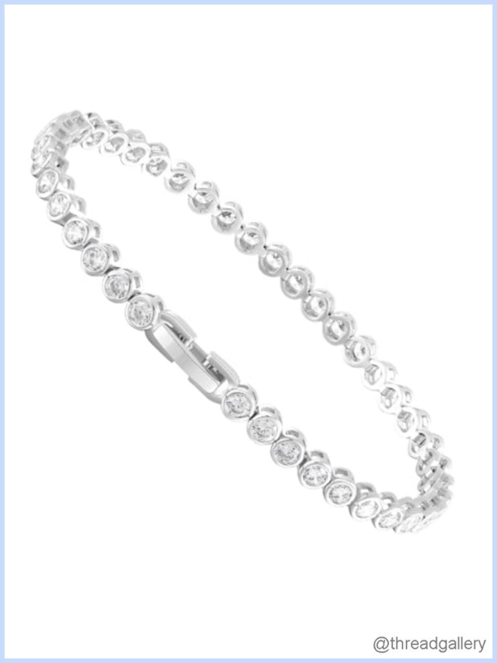 3MM Bezel Tennis Bracelet, Cubic Zirconia 18K Gold/White Gold Plated
